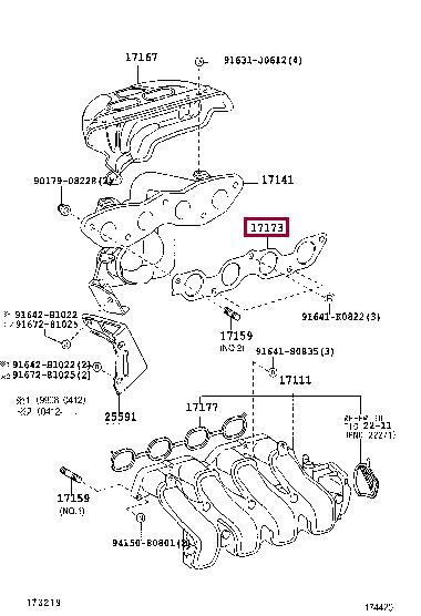 Toyota 17173-21020 Exhaust manifold dichtung 1717321020: Buy near me in Poland at 2407.PL - Good price!