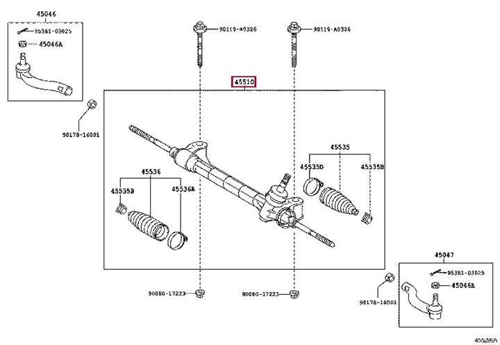 Toyota 45510-42080 Steering rack with EPS 4551042080: Buy near me at 2407.PL in Poland at an Affordable price!