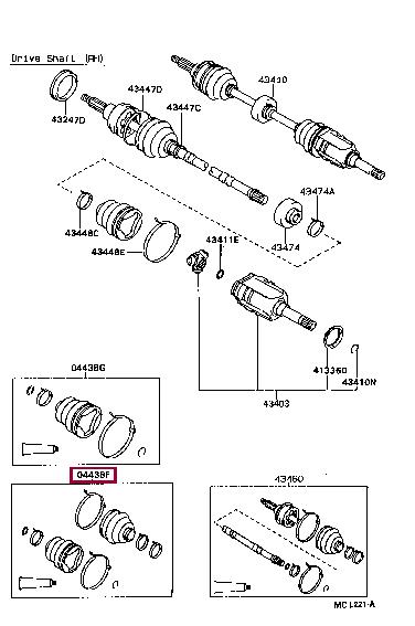 Toyota 04438-12172 Bellow, driveshaft 0443812172: Buy near me in Poland at 2407.PL - Good price!