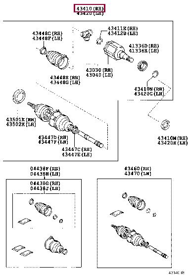 

przegub homokinetyczny 434300k021 Toyota