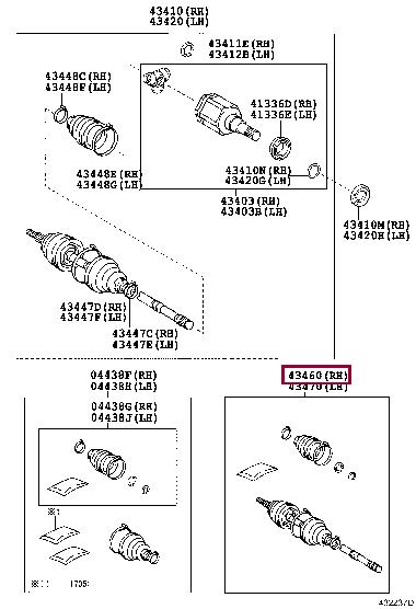 Toyota 43460-69195 CV joint 4346069195: Buy near me in Poland at 2407.PL - Good price!