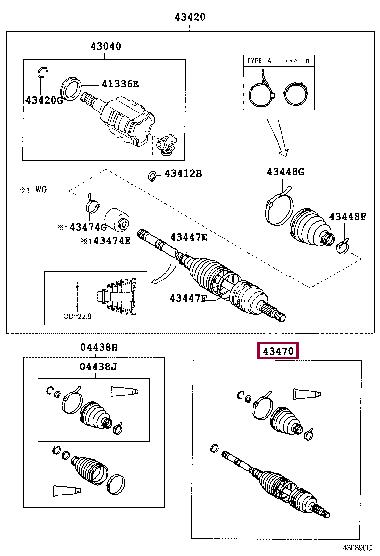 Toyota 43470-09A14 CV joint 4347009A14: Buy near me at 2407.PL in Poland at an Affordable price!