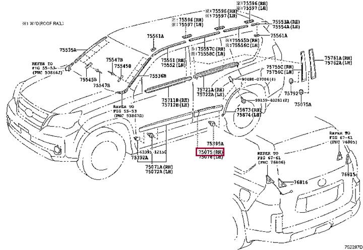 Toyota 75075-60081-C0 Молдинг задней двери наружный черный 7507560081C0: Отличная цена - Купить в Польше на 2407.PL!