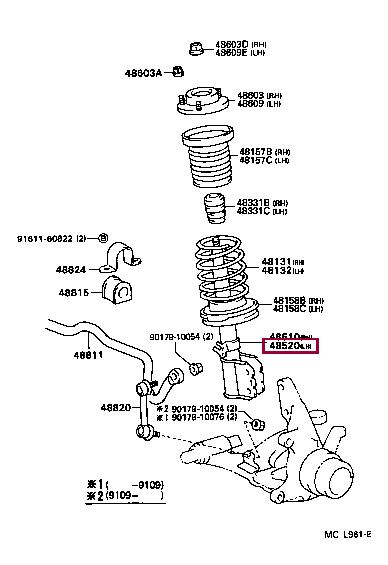 Toyota 48520-39665 Shock absorber assy 4852039665: Buy near me in Poland at 2407.PL - Good price!