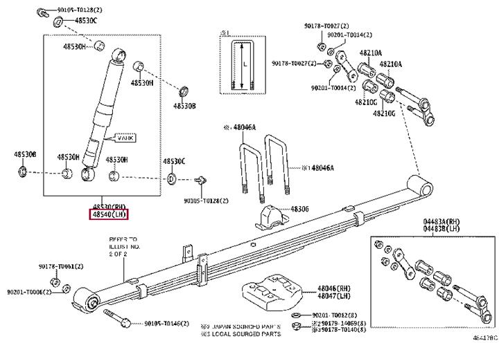 Toyota 48541-09290 Amortyzator tylny lewy 4854109290: Dobra cena w Polsce na 2407.PL - Kup Teraz!