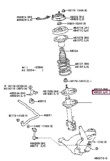 Toyota 48520-49046 Shock absorber strut front left gas oil 4852049046: Buy near me in Poland at 2407.PL - Good price!