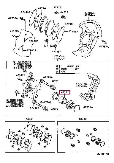 Toyota 47731-12180 Brake caliper piston 4773112180: Buy near me in Poland at 2407.PL - Good price!
