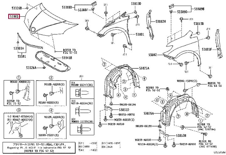 Toyota 53301-08040 Hood 5330108040: Buy near me in Poland at 2407.PL - Good price!