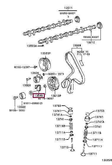 Toyota 13540-27010 Rolka paska rozrządu 1354027010: Atrakcyjna cena w Polsce na 2407.PL - Zamów teraz!