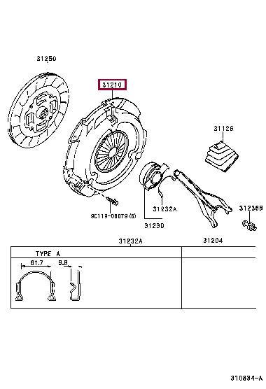Toyota 31210-33040 Clutch thrust plate 3121033040: Buy near me in Poland at 2407.PL - Good price!