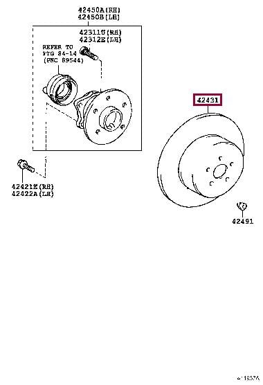 Toyota 42431-0F010 Brake disc 424310F010: Buy near me in Poland at 2407.PL - Good price!