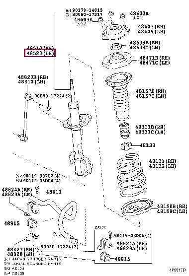 Toyota 48520-09S70 Front Left Suspension Shock Absorber 4852009S70: Buy near me at 2407.PL in Poland at an Affordable price!