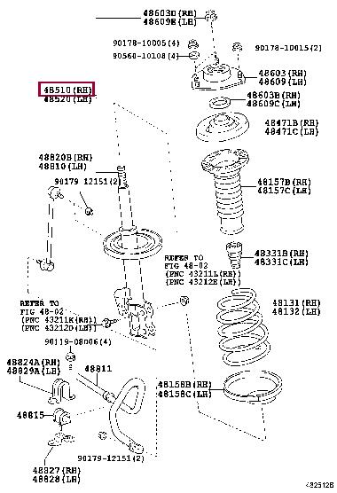 Toyota 4851080373 Amortyzator przedni prawy 4851080373: Dobra cena w Polsce na 2407.PL - Kup Teraz!