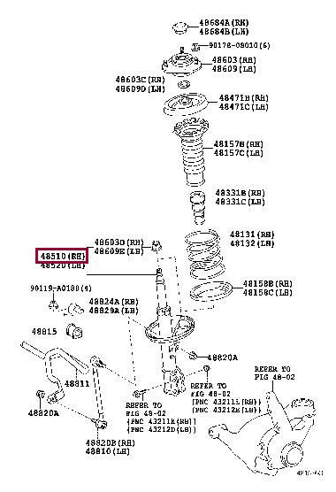 

amortyzator przedni prawy 48510a9210 Toyota