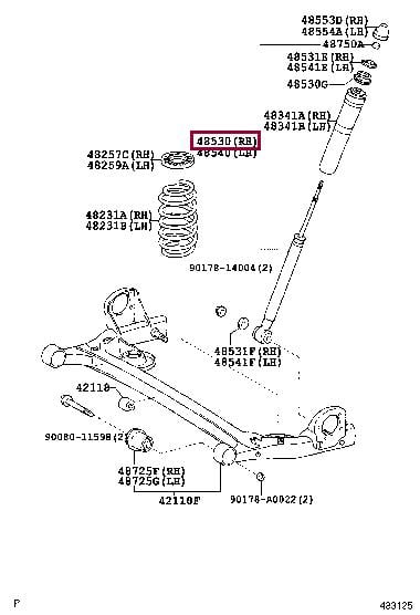 Toyota 4853109A80 Rear Right Shock Absorber 4853109A80: Buy near me in Poland at 2407.PL - Good price!