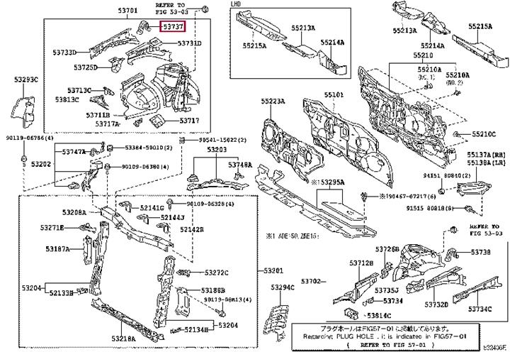 Toyota 53737-12080 Wspornik błotnika 5373712080: Dobra cena w Polsce na 2407.PL - Kup Teraz!