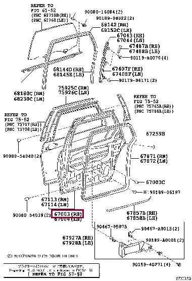 Toyota 67003-08093 Rear right door trim 6700308093: Buy near me at 2407.PL in Poland at an Affordable price!