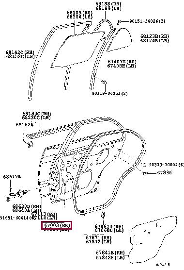Toyota 67003-10150 Rear right door trim 6700310150: Buy near me at 2407.PL in Poland at an Affordable price!