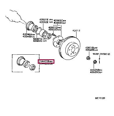 Toyota 04422-12121 Łożysko piasty koła, komplet 0442212121: Dobra cena w Polsce na 2407.PL - Kup Teraz!