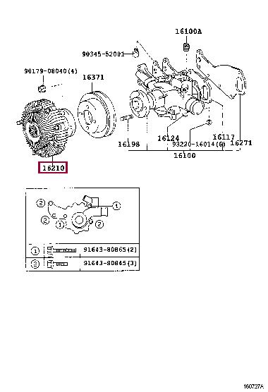 Toyota 16210-58030 Sprzęgło wentylatora chłodnicy 1621058030: Dobra cena w Polsce na 2407.PL - Kup Teraz!