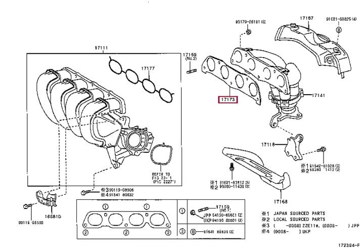 Toyota 17173-0D010 Exhaust manifold dichtung 171730D010: Buy near me at 2407.PL in Poland at an Affordable price!