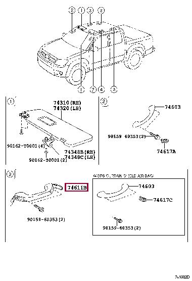 Toyota 74611-0K040-B0 Handle 746110K040B0: Buy near me in Poland at 2407.PL - Good price!