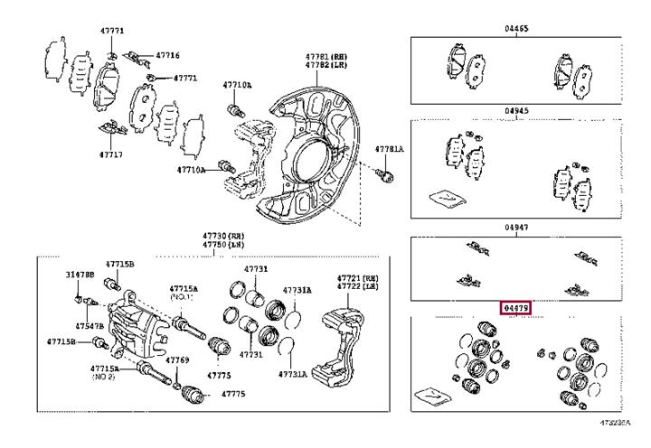 Toyota 04479-33170 Ремкомплект тормозного суппорта 0447933170: Отличная цена - Купить в Польше на 2407.PL!