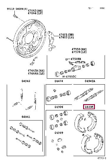 Toyota 04495-52121 Brake shoe set 0449552121: Buy near me in Poland at 2407.PL - Good price!