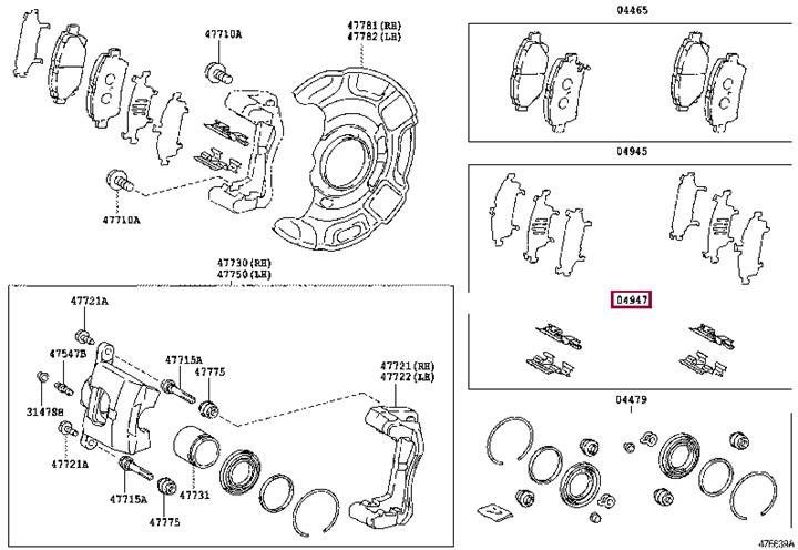 Toyota 04947-52010 Mounting kit brake pads 0494752010: Buy near me in Poland at 2407.PL - Good price!