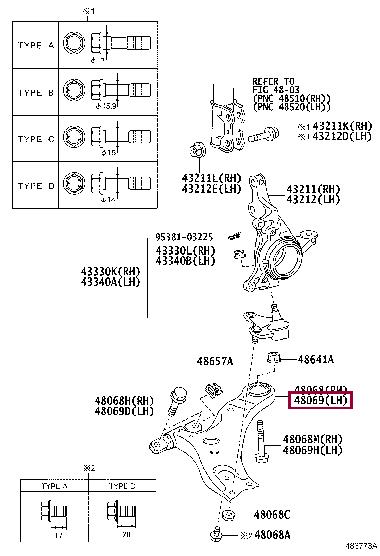 Toyota 4806907050 Важіль підвіски 4806907050: Приваблива ціна - Купити у Польщі на 2407.PL!