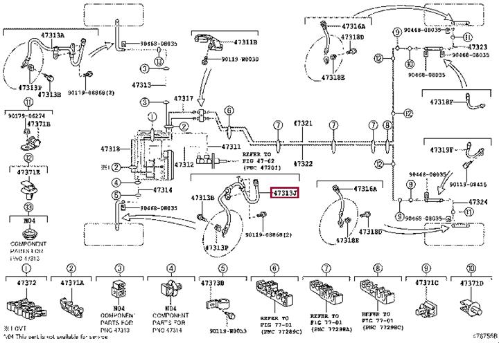 Toyota 90947-W2043 Гальмівний шланг 90947W2043: Приваблива ціна - Купити у Польщі на 2407.PL!