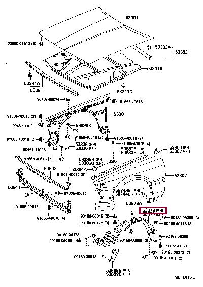 Toyota 53875-32020 Liner, front fender, rh 5387532020: Dobra cena w Polsce na 2407.PL - Kup Teraz!