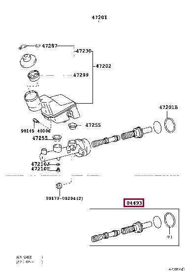 Toyota 04493-1A030 Cylinder kit, brake master 044931A030: Buy near me in Poland at 2407.PL - Good price!