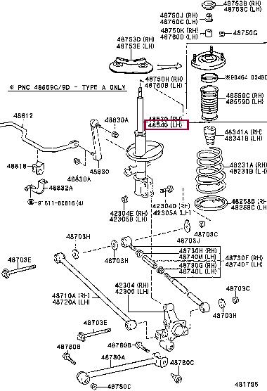 Toyota 48540-05010 Амортизатор підвіски 4854005010: Приваблива ціна - Купити у Польщі на 2407.PL!