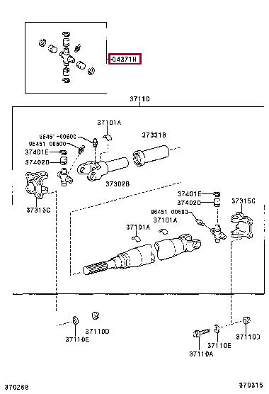 Toyota 04371-60030 Joint, propeller shaft 0437160030: Buy near me in Poland at 2407.PL - Good price!