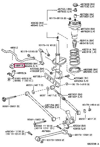 Toyota 48818-06130 Rear stabilizer bush 4881806130: Buy near me at 2407.PL in Poland at an Affordable price!