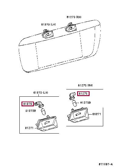 Toyota 81275-12501 Lampenhalter 8127512501: Kaufen Sie zu einem guten Preis in Polen bei 2407.PL!