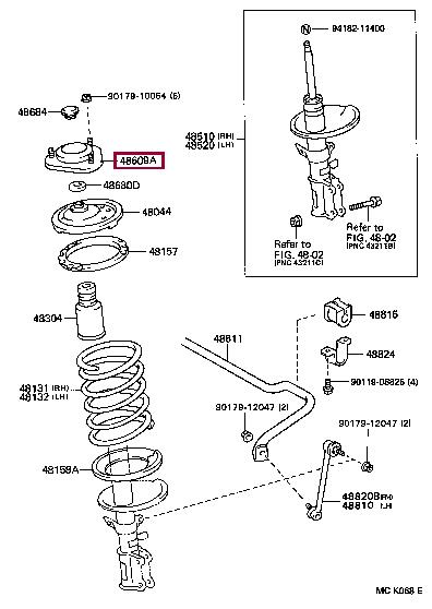 Toyota 48609-28010 Mocowanie amortyzatora 4860928010: Dobra cena w Polsce na 2407.PL - Kup Teraz!