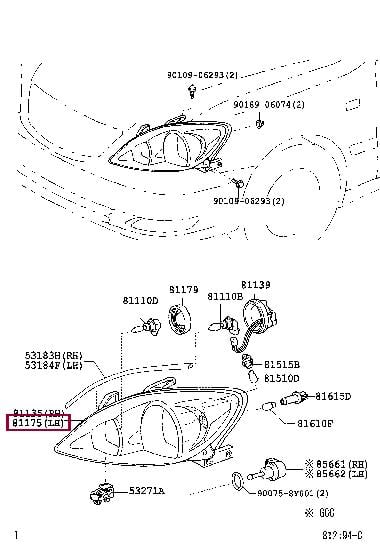 Toyota 81170-8Y004 Headlamp 811708Y004: Buy near me in Poland at 2407.PL - Good price!