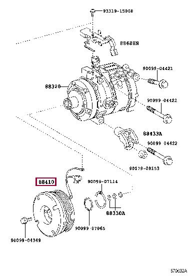 Toyota 88410-6A080 Муфта компрессора кондиционера 884106A080: Отличная цена - Купить в Польше на 2407.PL!