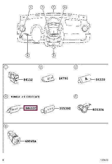 Toyota 84660-0H010-B0 SWITCH ASSY, COOLER 846600H010B0: Buy near me in Poland at 2407.PL - Good price!