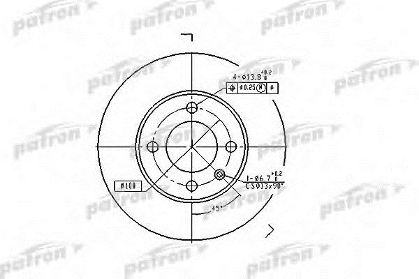 Patron PBD1516 Unventilated front brake disc PBD1516: Buy near me in Poland at 2407.PL - Good price!