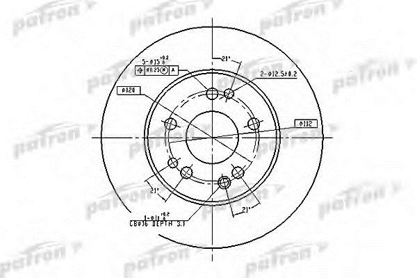 Patron PBD1581 Unventilated front brake disc PBD1581: Buy near me in Poland at 2407.PL - Good price!
