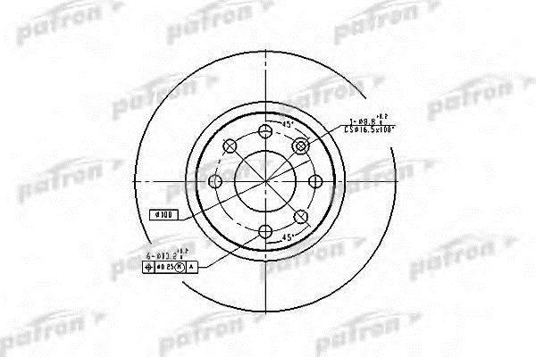 Patron PBD2564 Unventilated front brake disc PBD2564: Buy near me in Poland at 2407.PL - Good price!