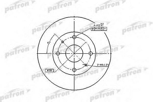 Patron PBD2576 Front brake disc ventilated PBD2576: Buy near me in Poland at 2407.PL - Good price!