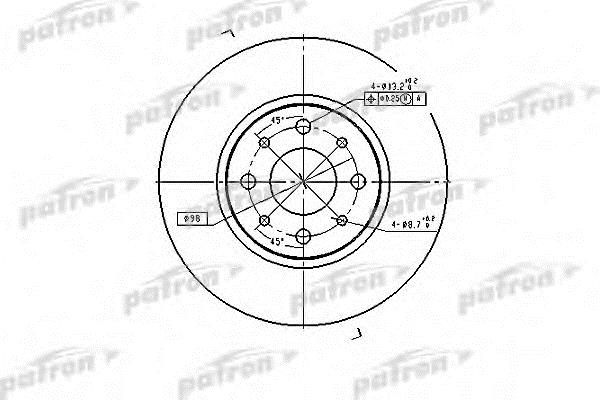 Patron PBD2686 Front brake disc ventilated PBD2686: Buy near me in Poland at 2407.PL - Good price!