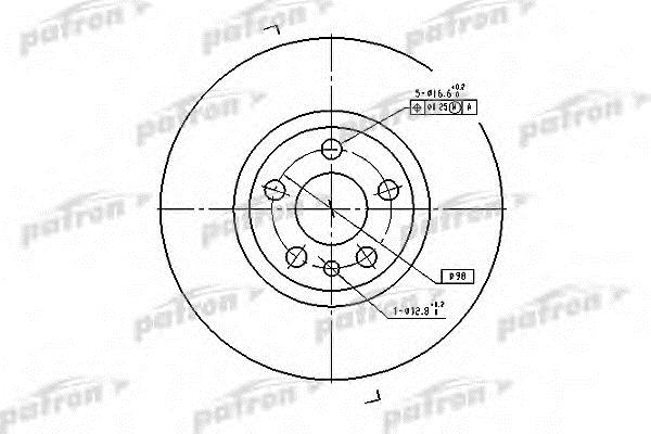 Patron PBD2716 Тормозной диск передний вентилируемый PBD2716: Отличная цена - Купить в Польше на 2407.PL!