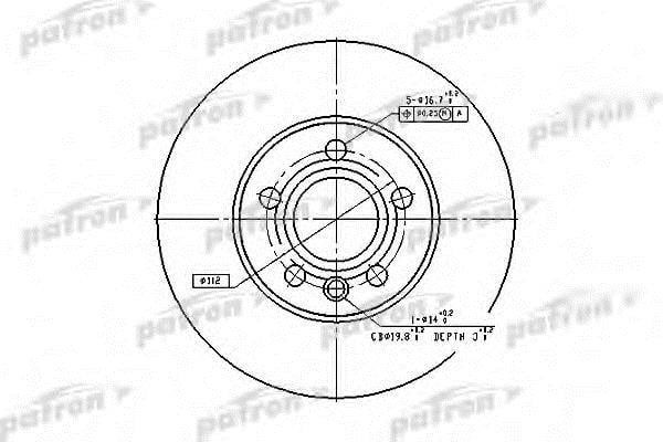 Patron PBD2776 Front brake disc ventilated PBD2776: Buy near me in Poland at 2407.PL - Good price!