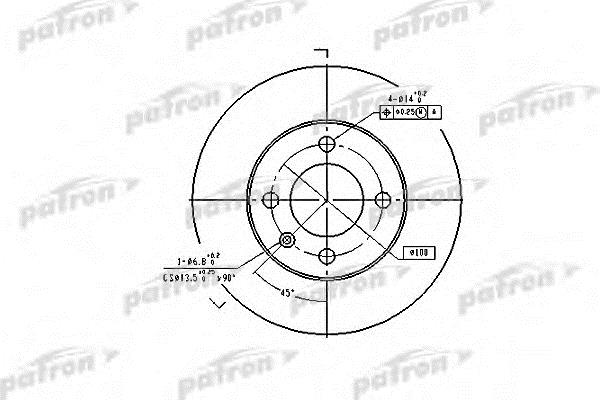 Patron PBD2780 Front brake disc ventilated PBD2780: Buy near me in Poland at 2407.PL - Good price!