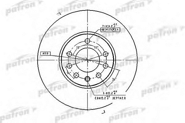 Patron PBD4048 Front brake disc ventilated PBD4048: Buy near me at 2407.PL in Poland at an Affordable price!